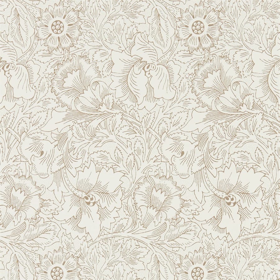 Morris and Co Tapet Pure Poppy Cream Gold