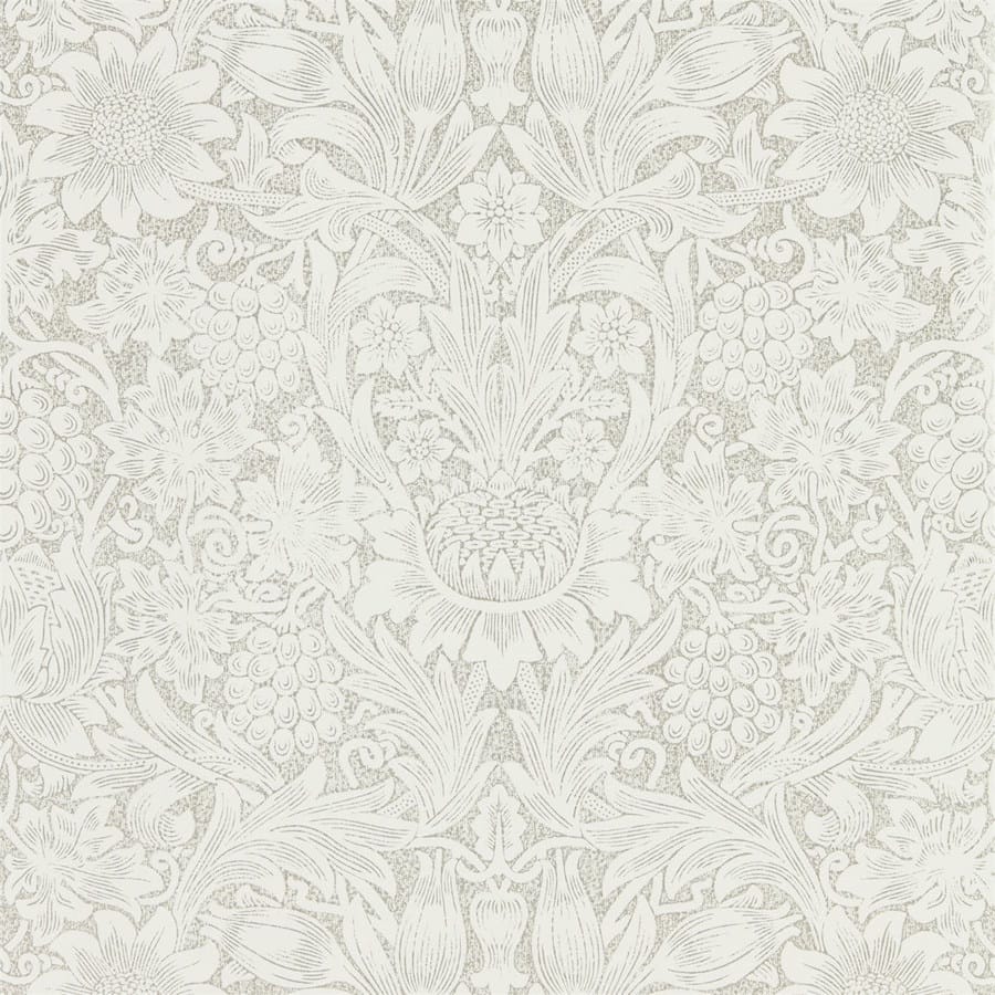 Morris and Co Tapet Pure Sunflower Chalk Silver