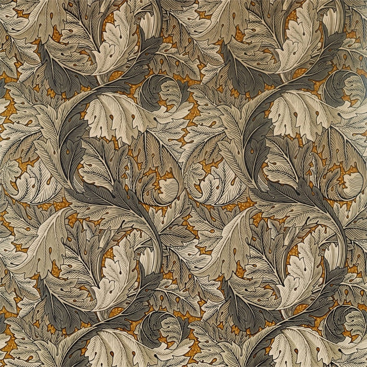 Morris and Co Tyg Acanthus Mustard Grey