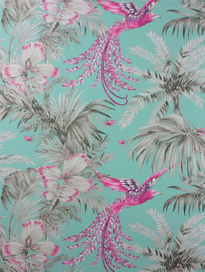 Osborne and Little Tapet Birds Of Paradise Fuchsia Taupe