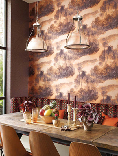 Osborne and Little Tapet Cocos Peacock Metallic Gilver