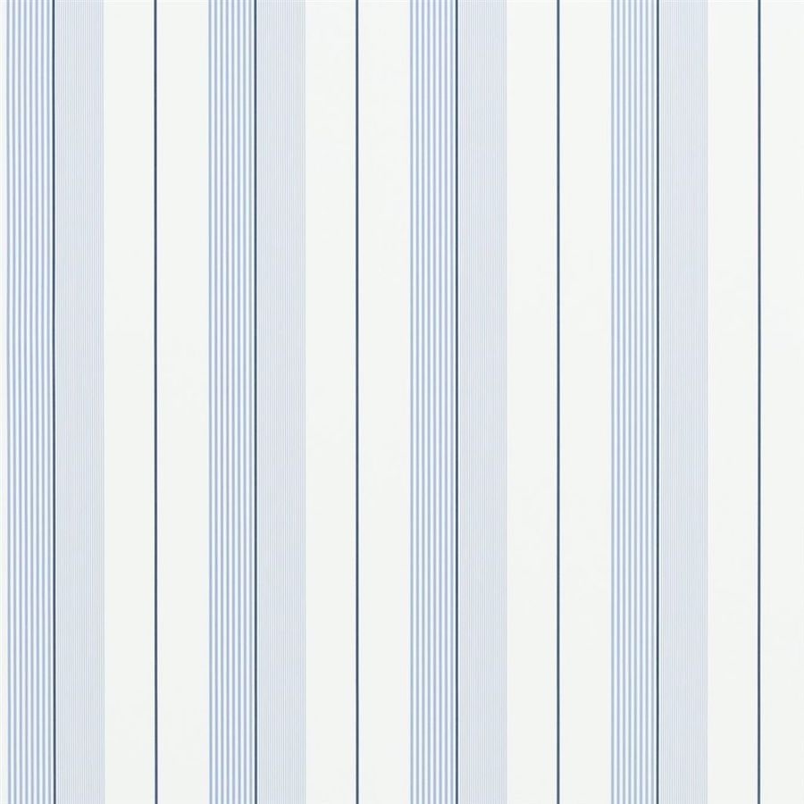 Lataa kuva Galleria-katseluun, Ralph Lauren Home Tapet Aiden Stripe Blue Navy White
