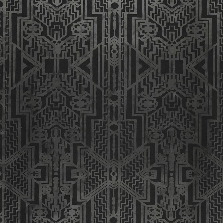 Lataa kuva Galleria-katseluun, Ralph Lauren Home Tapet Brandt Geometric Charcoal
