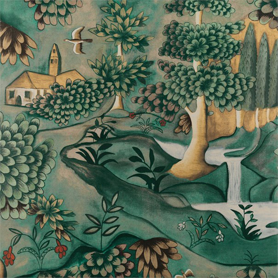Lataa kuva Galleria-katseluun, Zoffany Tapet Verdure Tapestry Green
