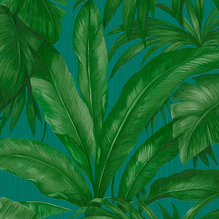 Versace Home Tapet Giungla Leaves Turquoise Jade