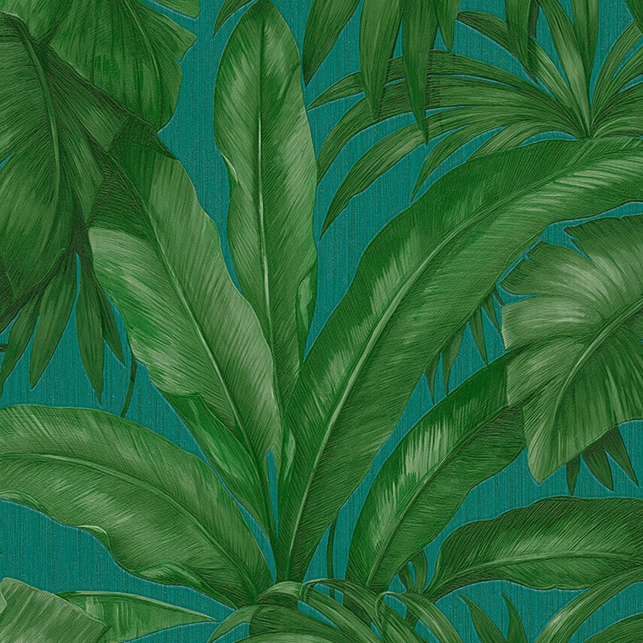 Lataa kuva Galleria-katseluun, Versace Home Tapet Giungla Leaves Turquoise Jade
