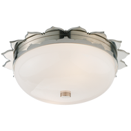 Rachel Small Flush Mount in Polished Nickel with White Glass