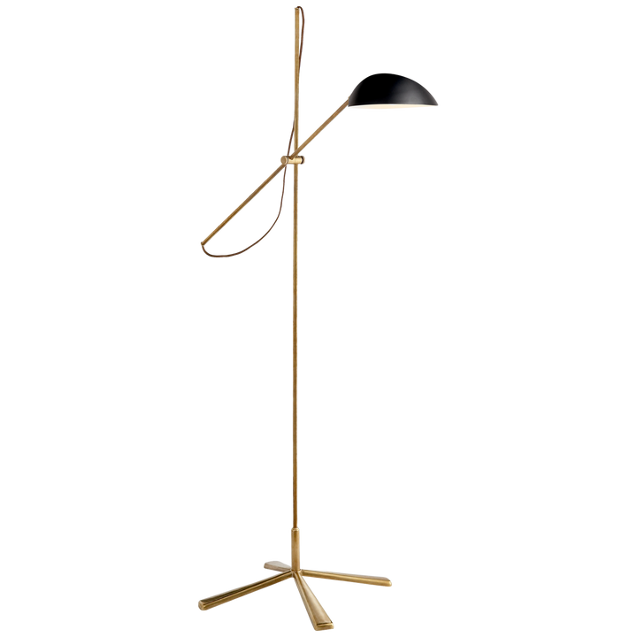 Graphic Floor Lamp in Hand-Rubbed Antique Brass with Black