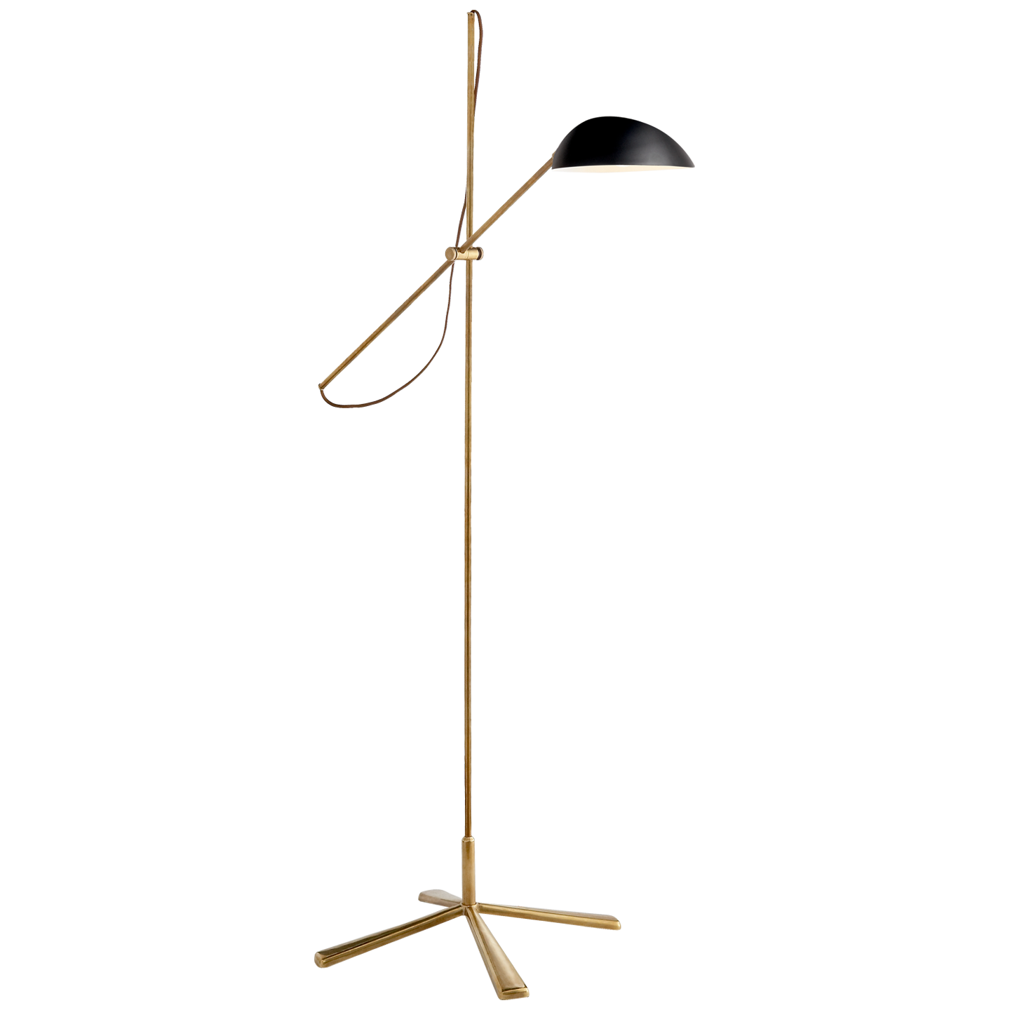 Lataa kuva Galleria-katseluun, Graphic Floor Lamp in Hand-Rubbed Antique Brass with Black
