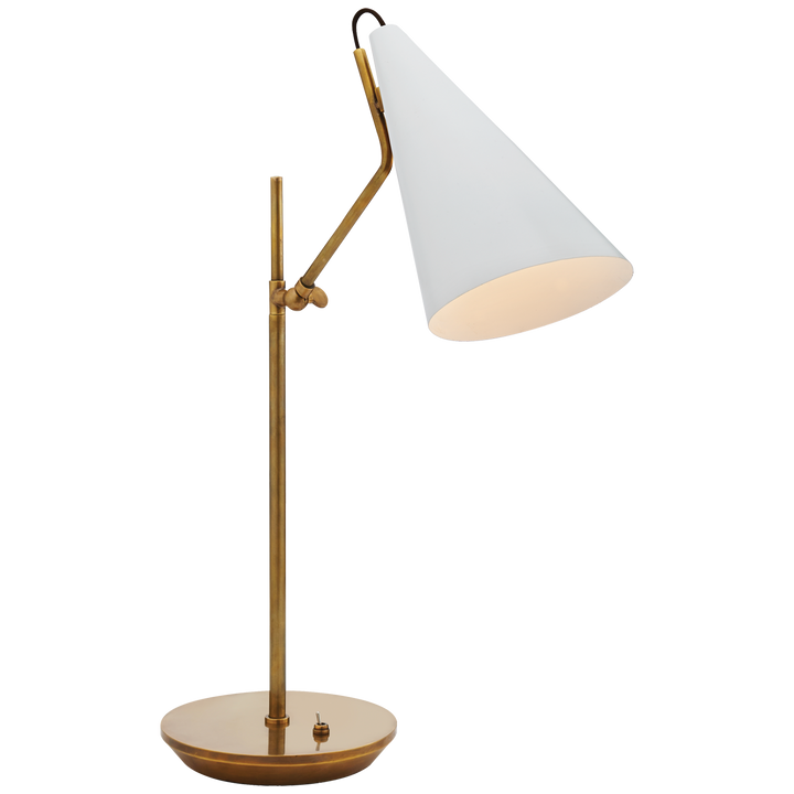 Clemente Table Lamp in Hand-Rubbed Antique Brass with White