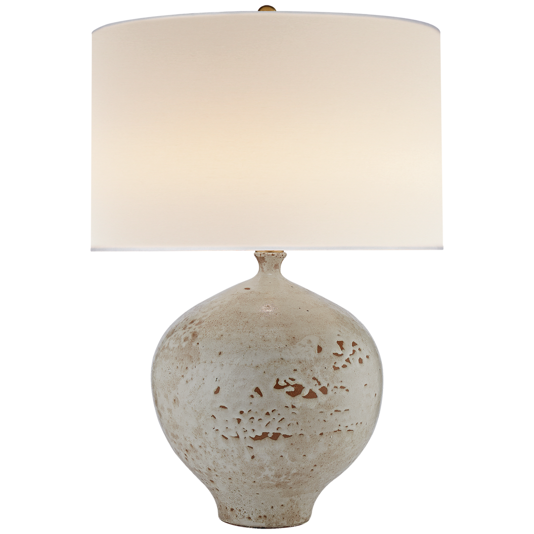 Gaios Table Lamp in Pharaoh White with Linen Shade