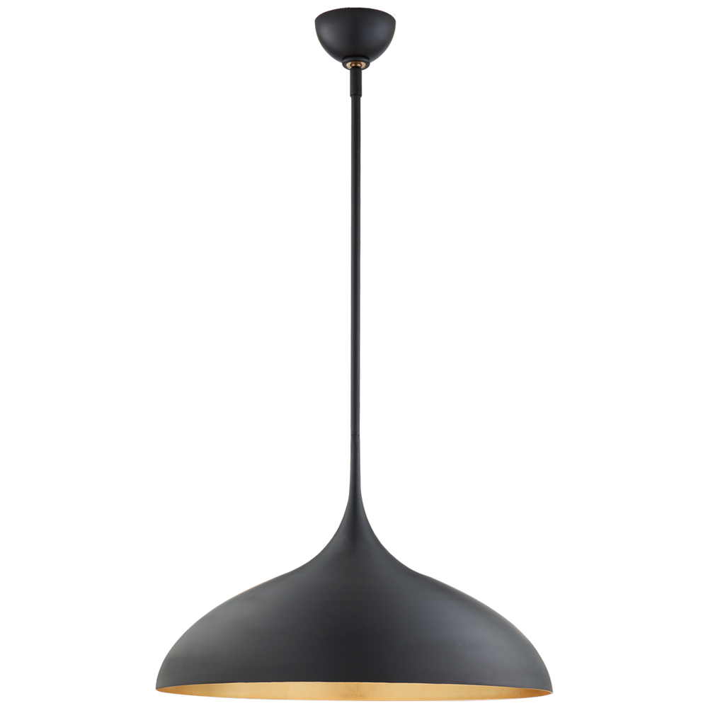 Agnes Large Pendant in Matte Black with Gild Interior