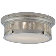 Alderly Small Flush Mount in Polished Nickel with White Glass