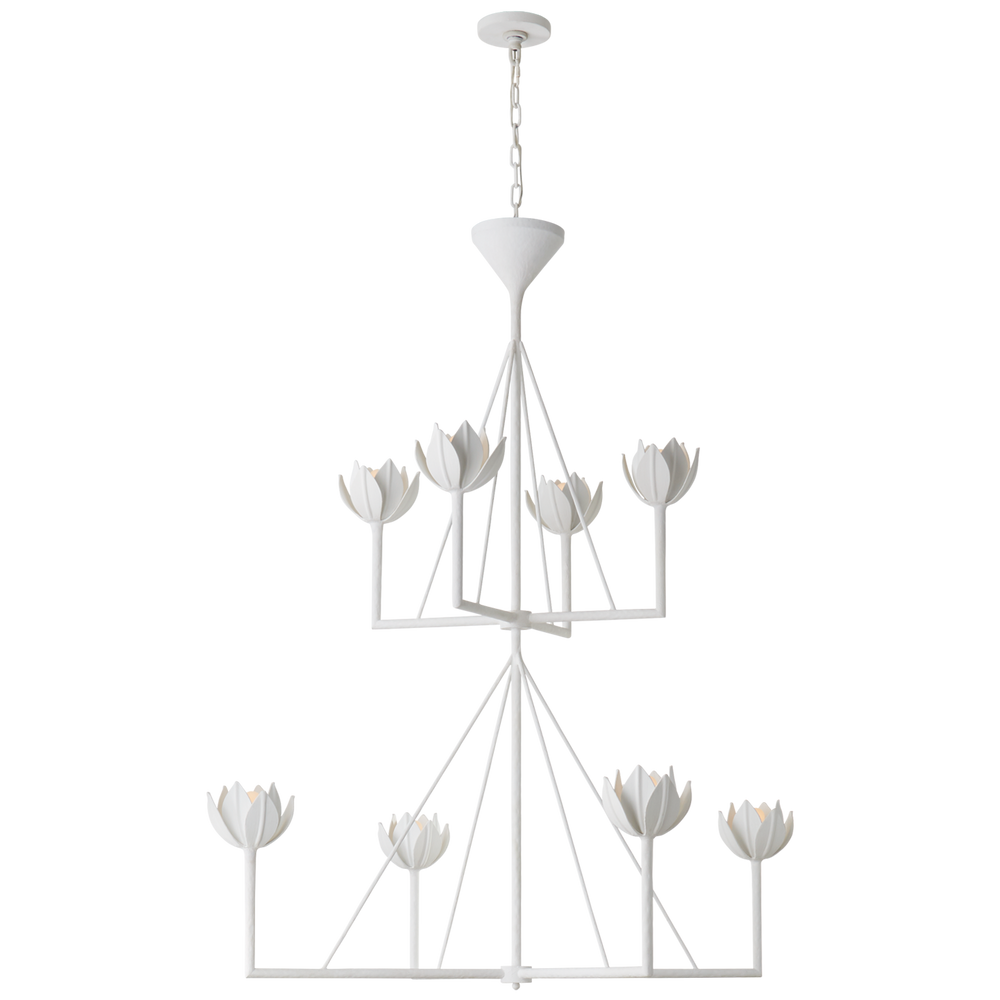 Alberto Large Two Tier Chandelier in Plaster White