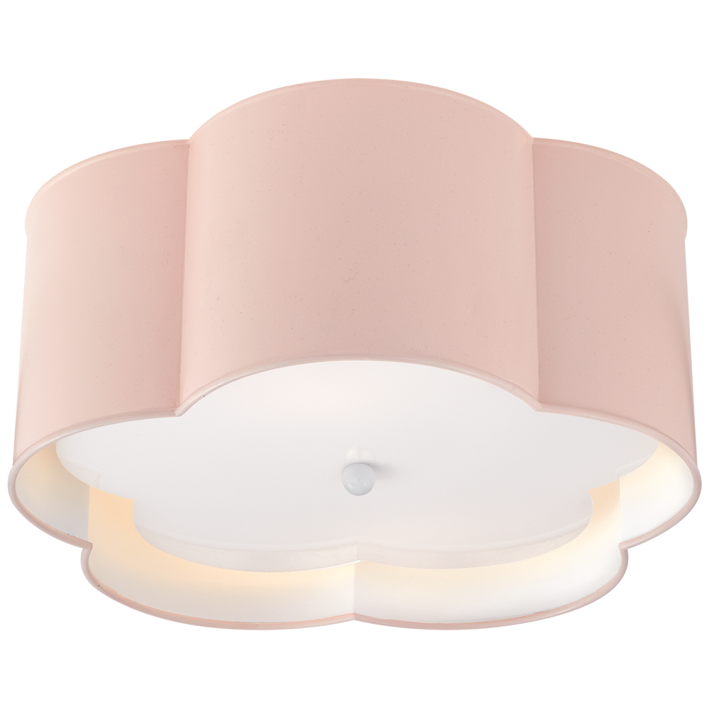 Bryce Medium Flush Mount in Pink and White with Frosted Acrylic Diffuser
