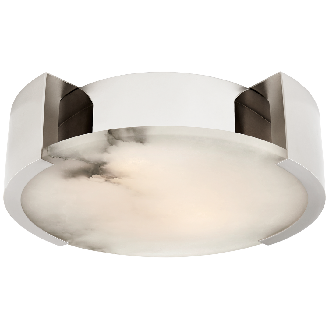 Melange Small Flush Mount in Polished Nickel with Alabaster