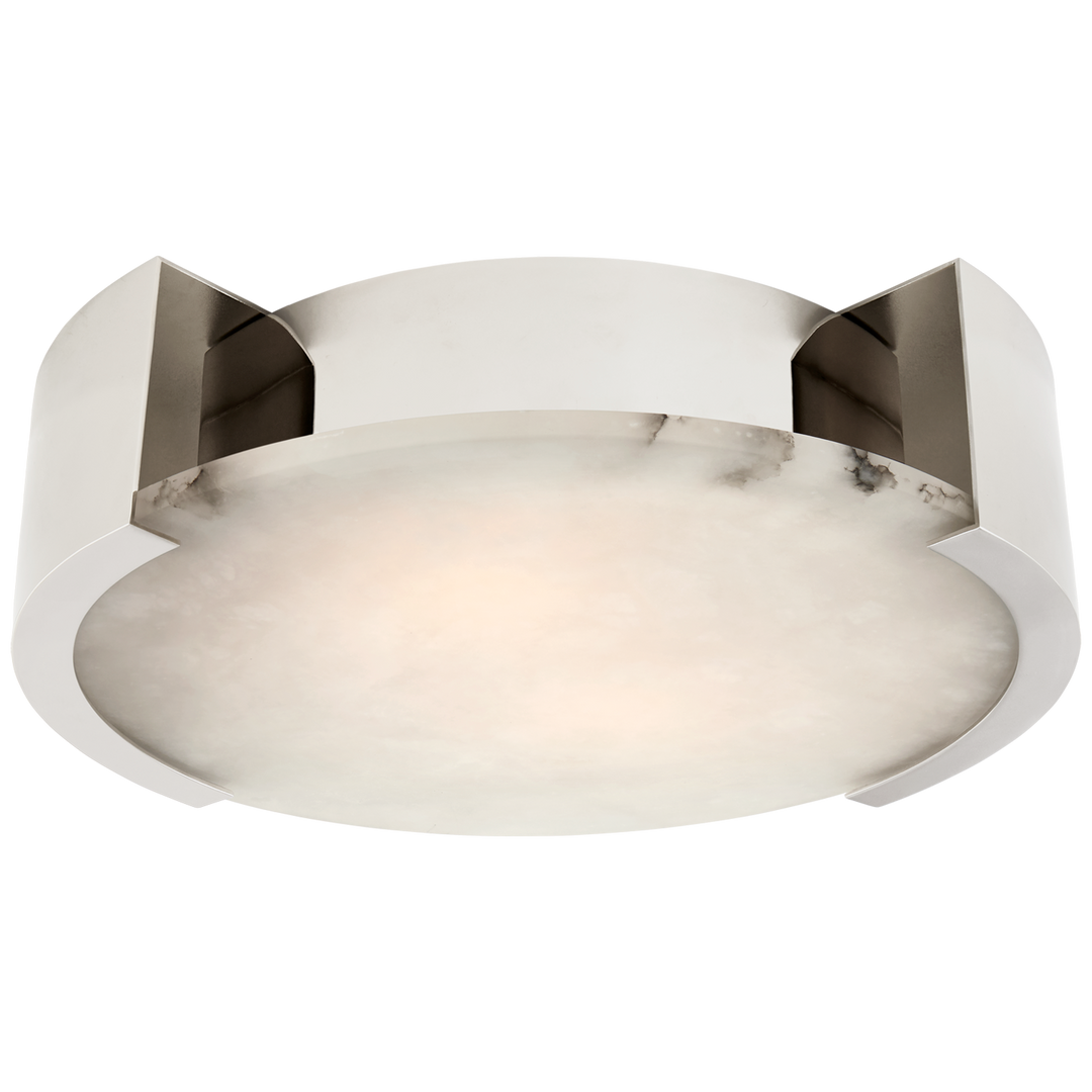Melange Large Flush Mount in Polished Nickel with Alabaster