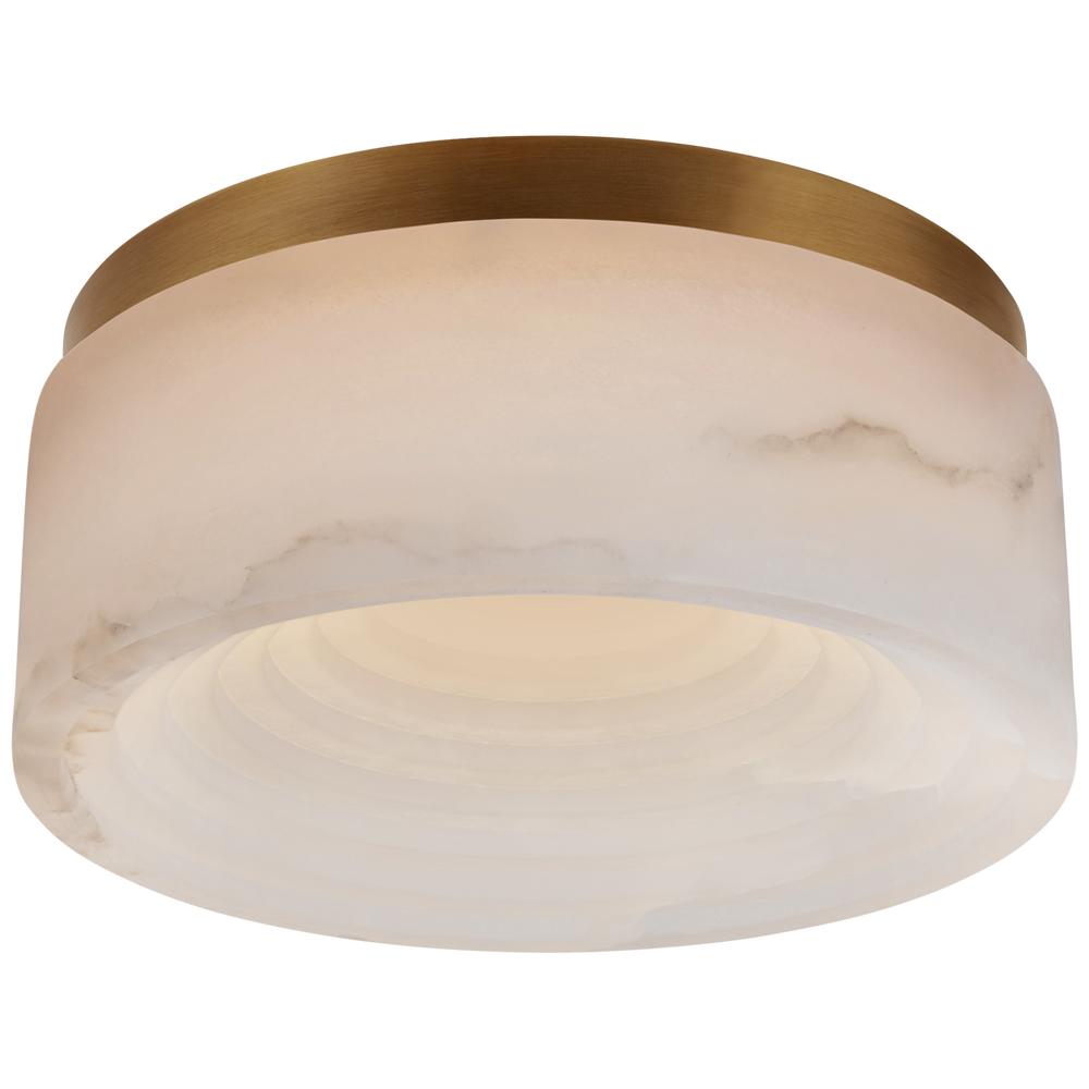 Otto Small Flush Mount in Antique-Burnished Brass with Alabaster 