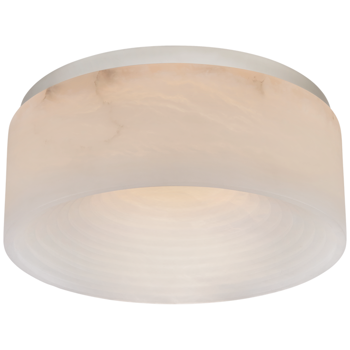 Otto Medium Flush Mount in Polished Nickel with Alabaster 