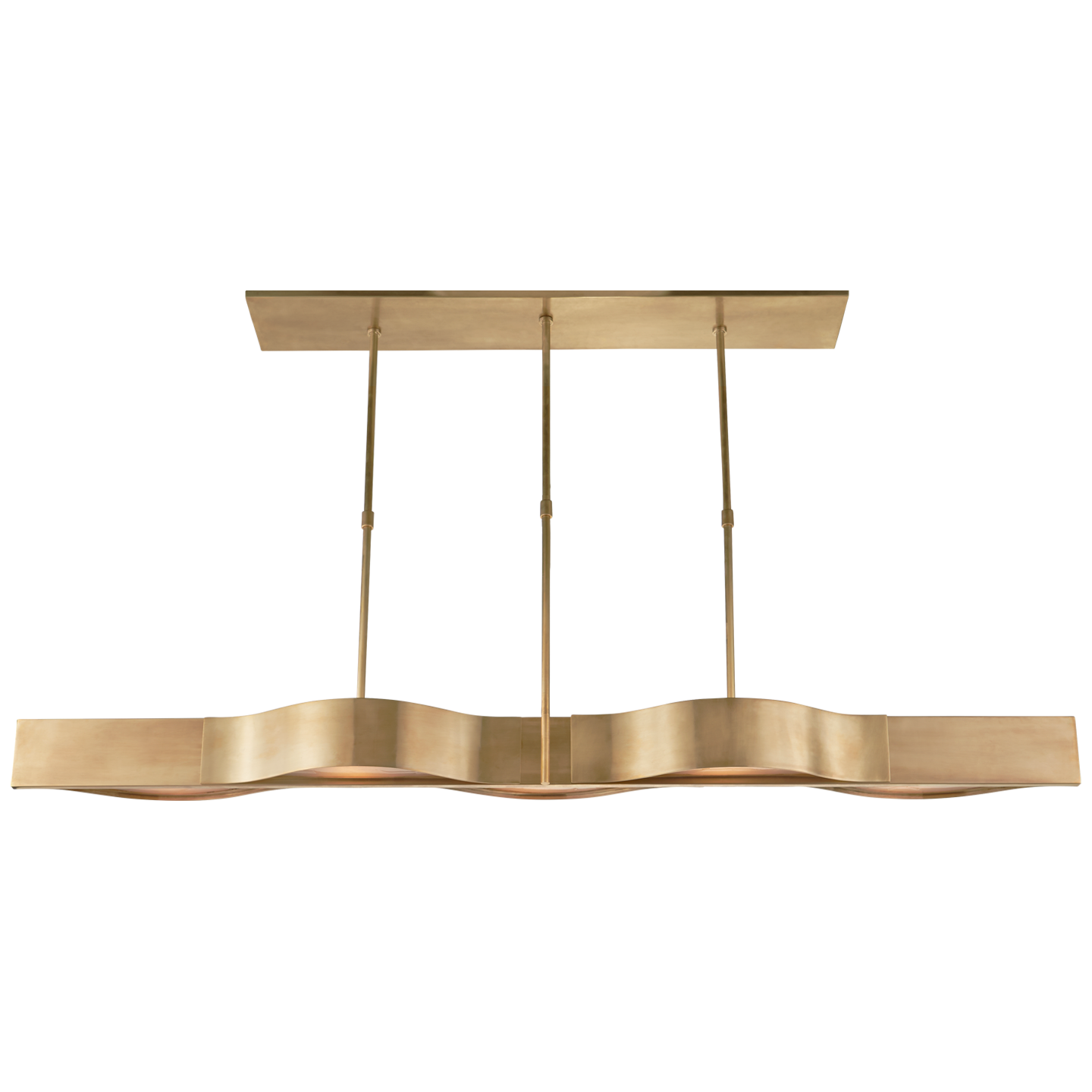 Ladda upp bild till gallerivisning, Avant Large Linear Pendant in Antique-Burnished Brass with Frosted Glass
