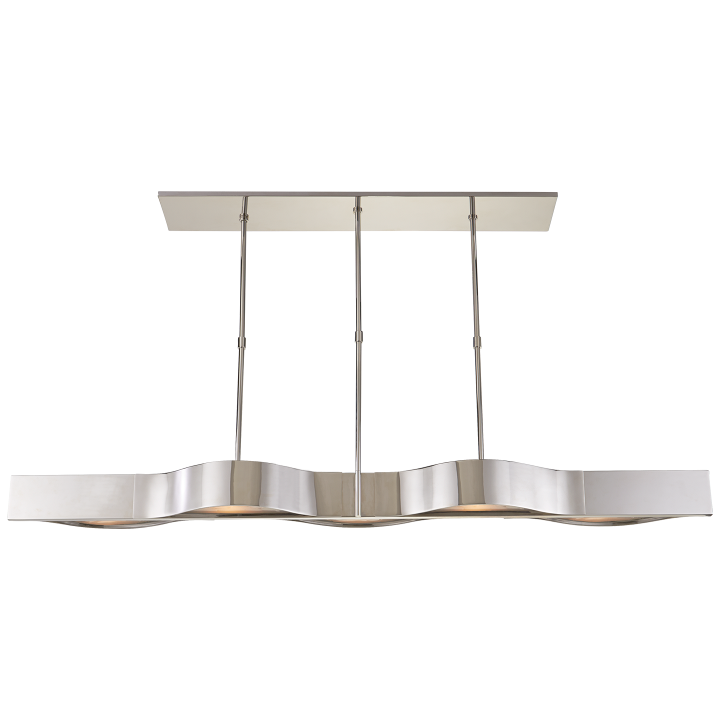 Ladda upp bild till gallerivisning, Avant Large Linear Pendant in Polished Nickel with Frosted Glass
