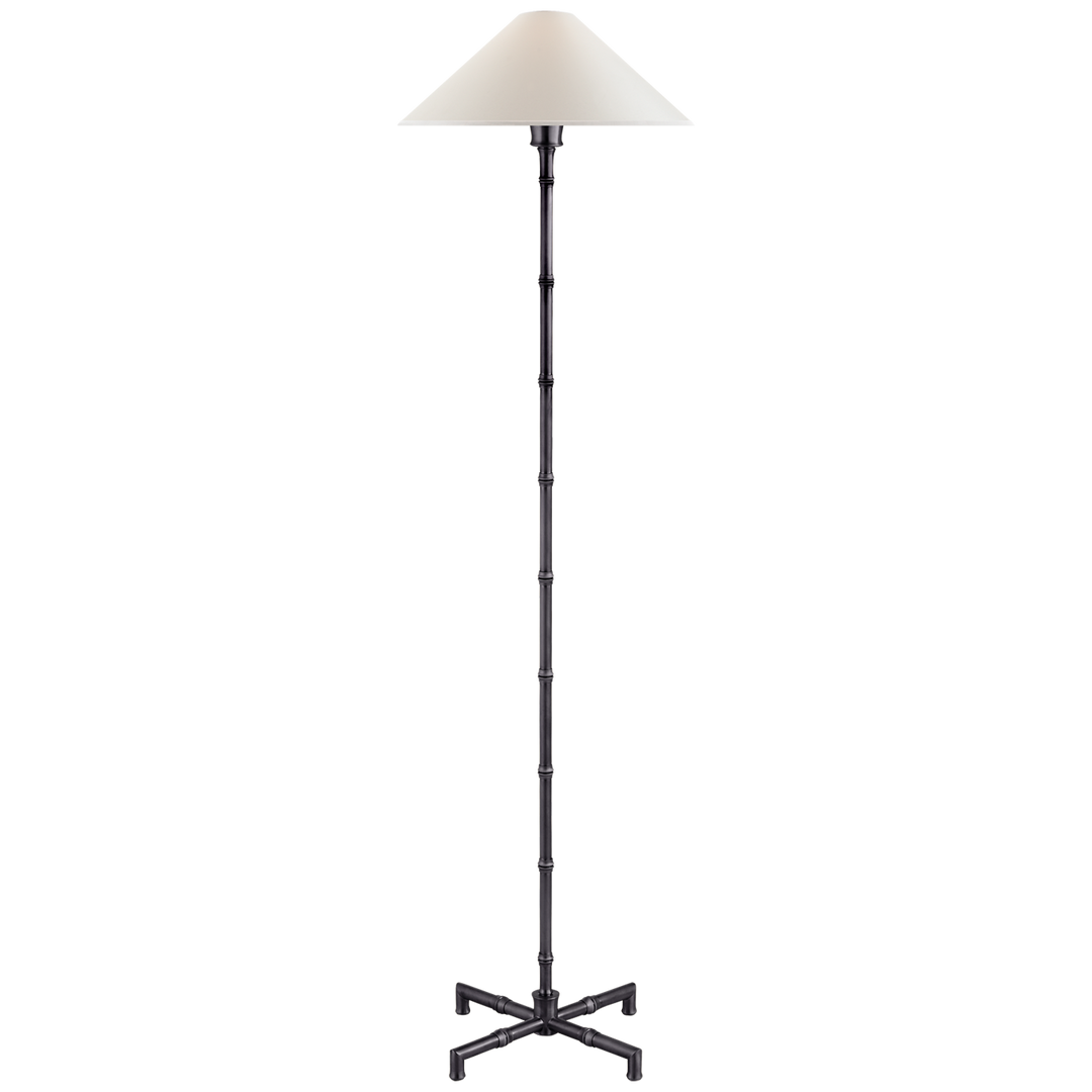 Grenol Floor Lamp in Bronze with Natural Percale Shade