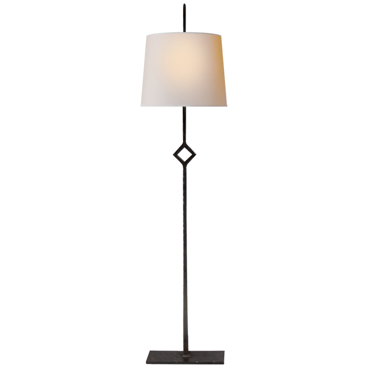 Cranston Buffet Lamp in Aged Iron with Natural Paper Shade