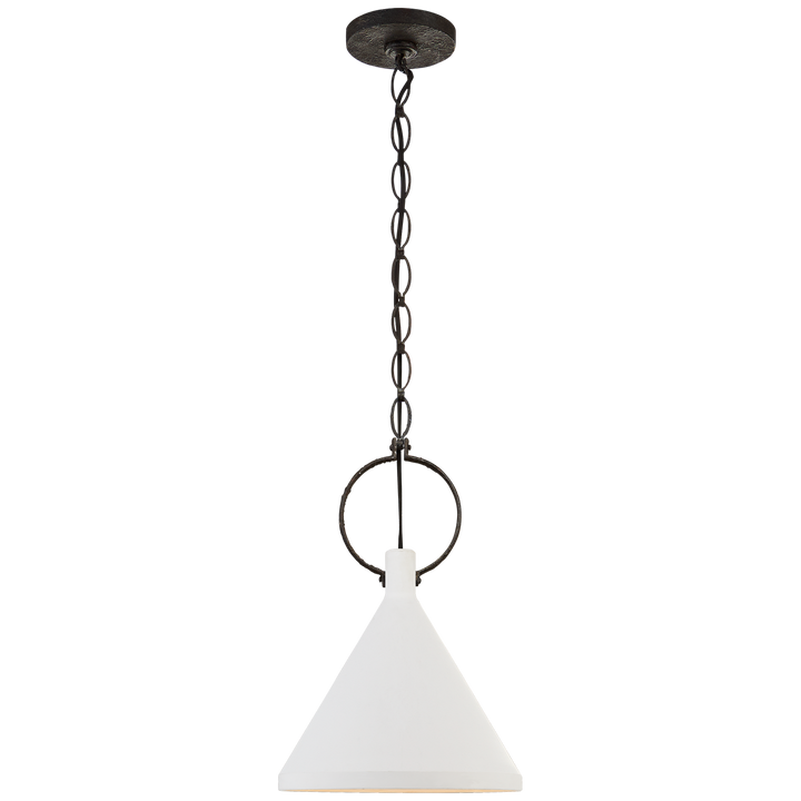 Limoges Medium Pendant in Natural Rust with Plaster White Shade
