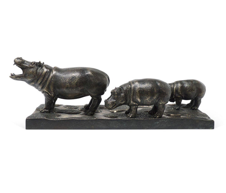 Hippopotamus Family Sculpture