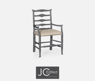 Dining Chair with Arms Rustic Ladder Back