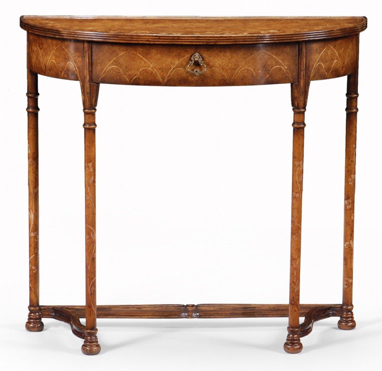Narrow Demilune Console Table Gothic In Walnut – Brittfurn