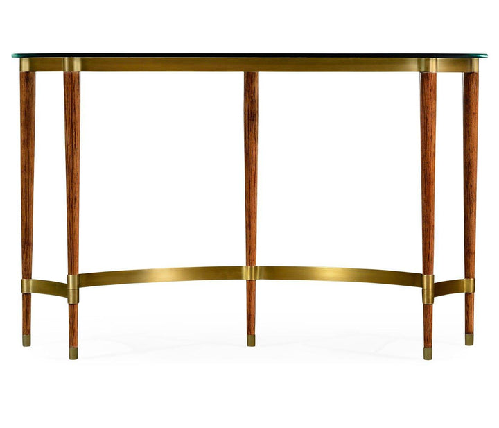 Console Table with Glass Top Italian 1950s