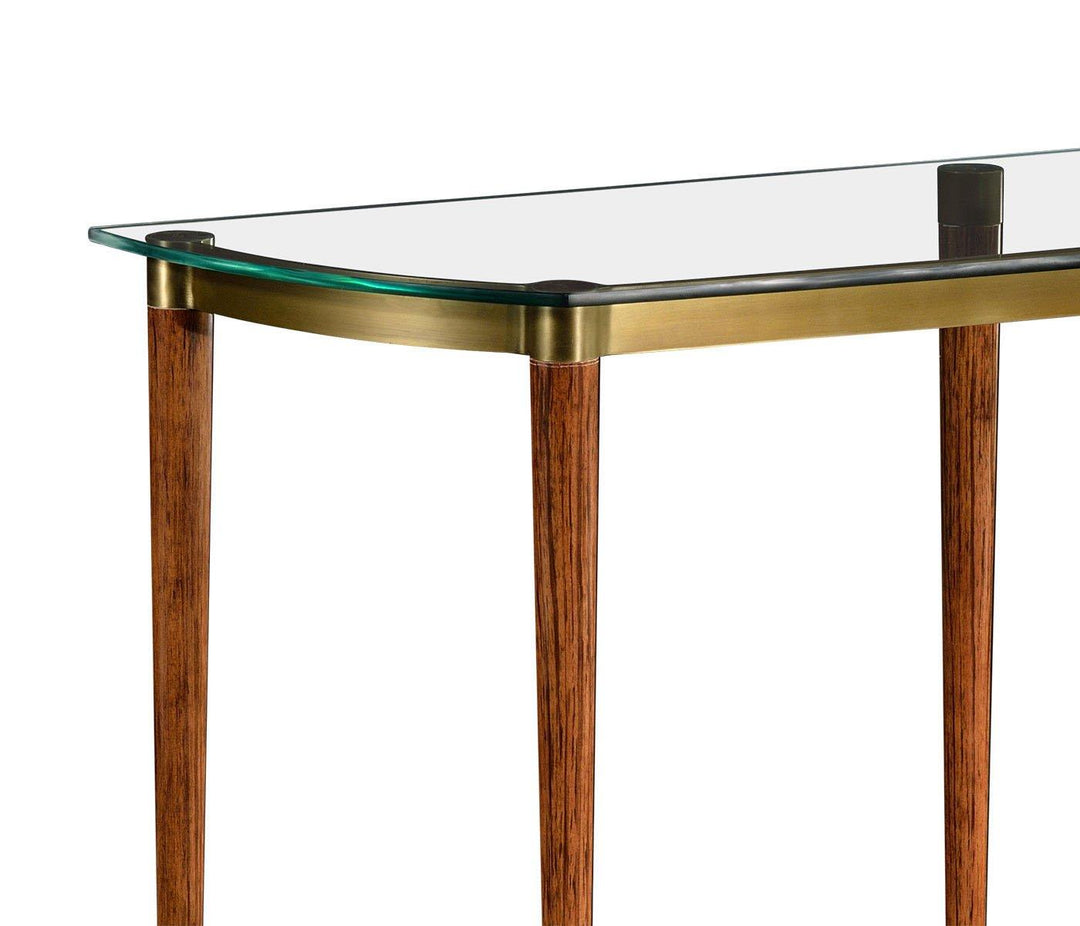 Console Table with Glass Top Italian 1950s