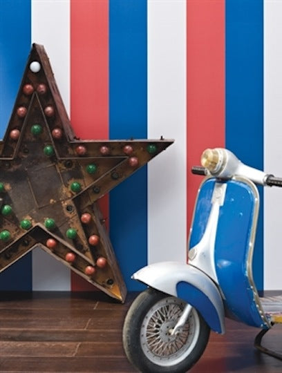 Osborne and Little Tapet Carnaby Ultramarine Ivory/Hyacinth