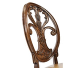 Dining Chair Sheraton in Walnut - Antique Chestnut Leather - Jonathan Charles