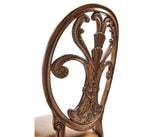 Dining Chair Sheraton in Walnut - Antique Chestnut Leather - Jonathan Charles