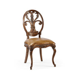 Dining Chair Sheraton in Walnut - Antique Chestnut Leather - Jonathan Charles