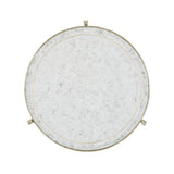 Round End Table Contemporary in Eglomise - Silver - Jonathan Charles