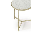 Round End Table Contemporary in Eglomise - Silver - Jonathan Charles
