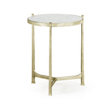 Round End Table Contemporary in Eglomise - Silver - Jonathan Charles