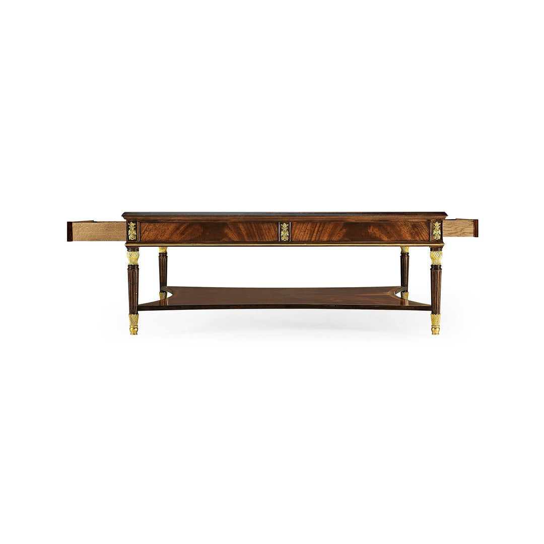 Mahogany William IV style gilded square coffee table