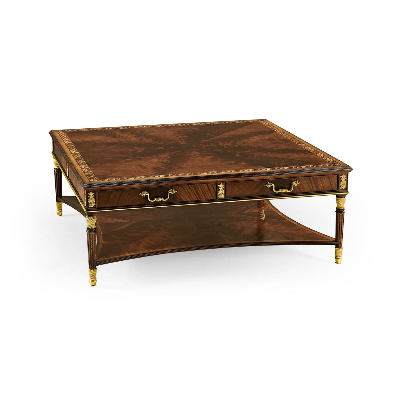 Mahogany William IV style gilded square coffee table