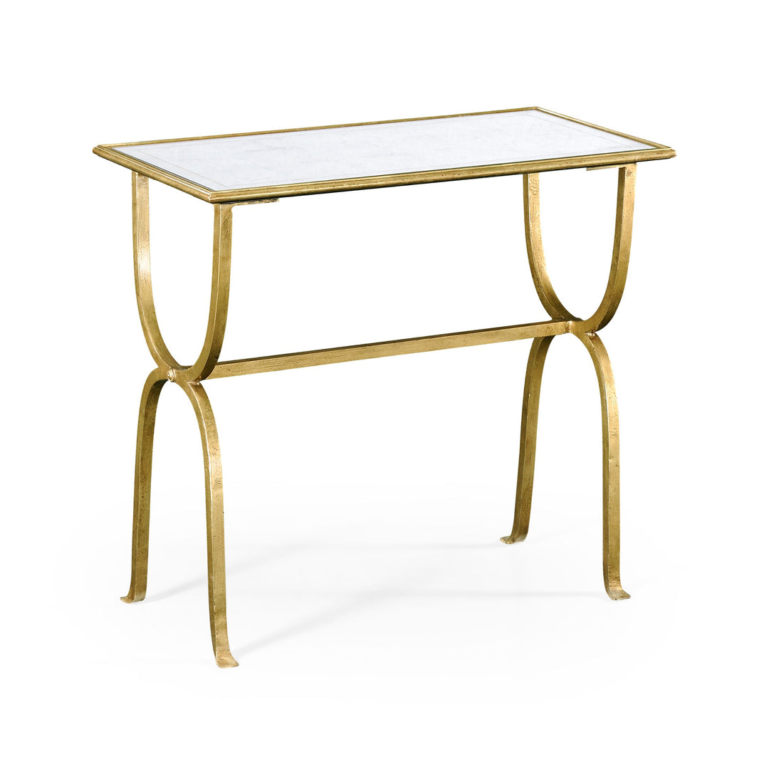Side Table Horseshoe with Removable Tray Top - Gilded