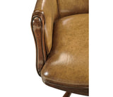 Desk Chair Edwardian High Back - Antique Chestnut Leather