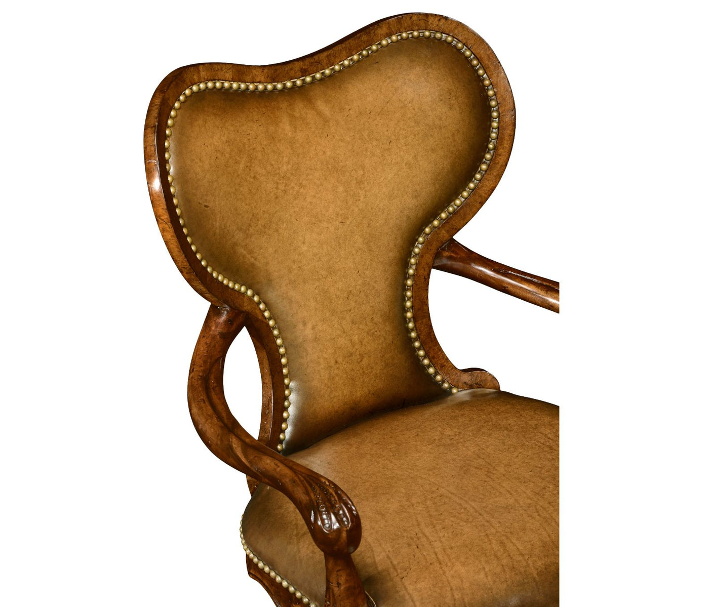 Double Lobed Shaped Mahogany Office Chair