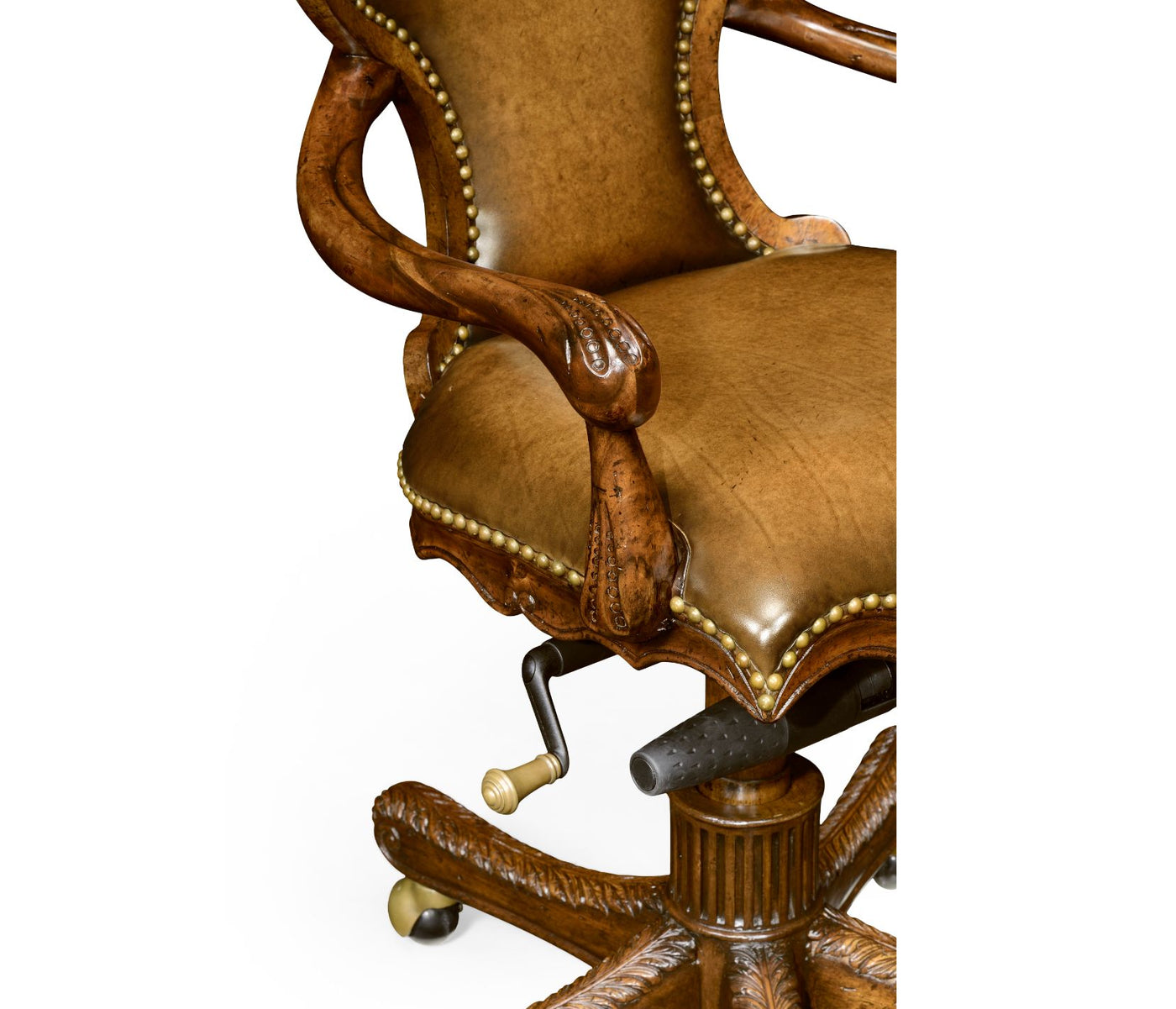 Double Lobed Shaped Mahogany Office Chair