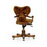 Double Lobed Shaped Mahogany Office Chair