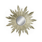 Small Antique Silver Wall Mirror Sunburst