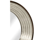 Contemporary Circular Silver Espresso Recessed Mirror