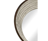 Contemporary Circular Silver Espresso Recessed Mirror